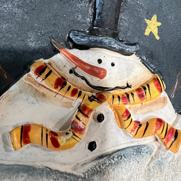 Tii Collections Mini Resin Snowman Plate Ornament Primitive Country - Picture 6 of 6